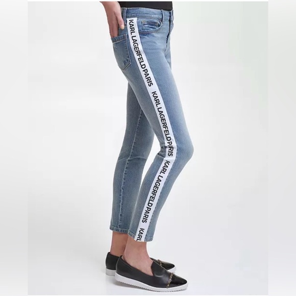 Karl Lagerfeld Denim - NWT. Karl Lagerfeld Paris Light Blue Skinny Jeans with Side Logo